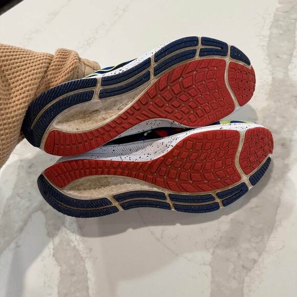 Nike Air Zoom Pegasus38 KellyAnna London Running Shoes Mens 10.5 Black/Lime/Blue - Picture 9 of 10